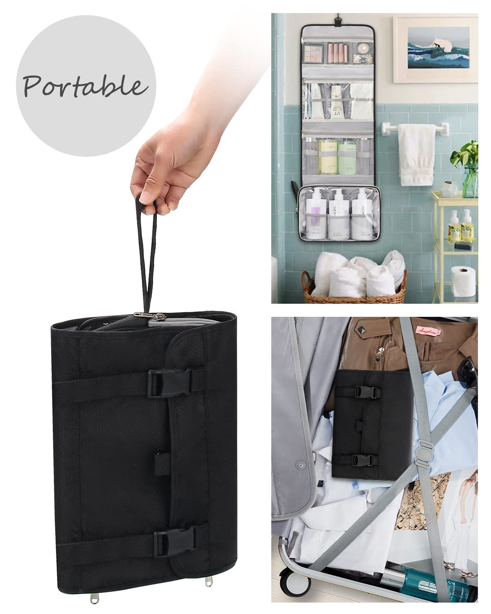 Relavel bolsa de aseo viajera uso diario versátil.