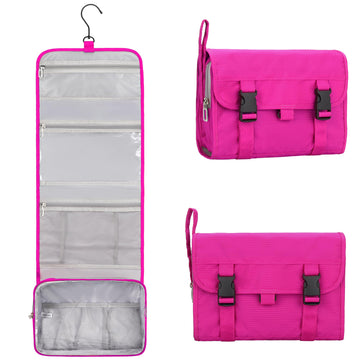 Relavel bolsa colgante para viaje, rosa, gran capacidad para cosméticos.