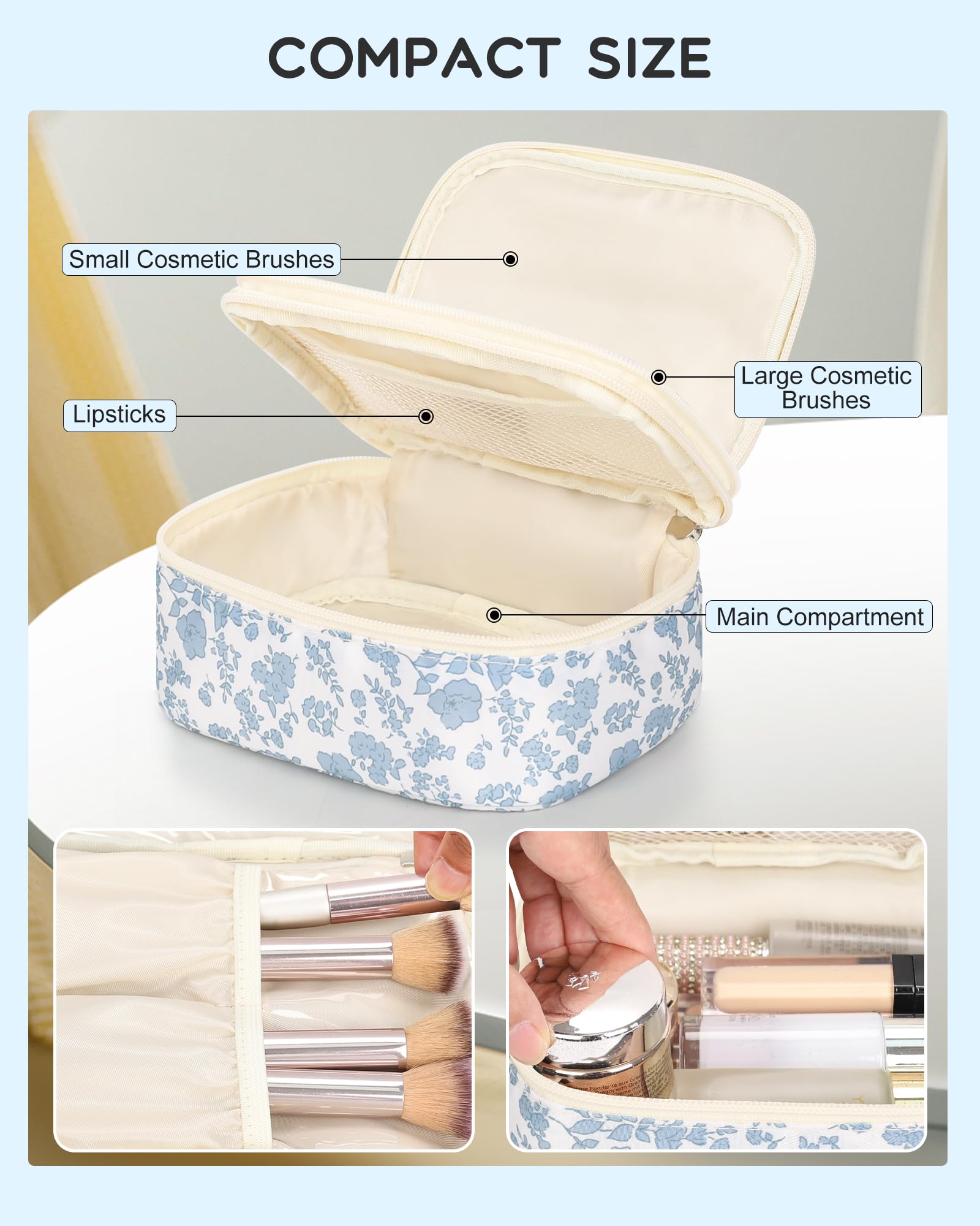 Relavel organizador de doble capa para cosméticos y accesorios.