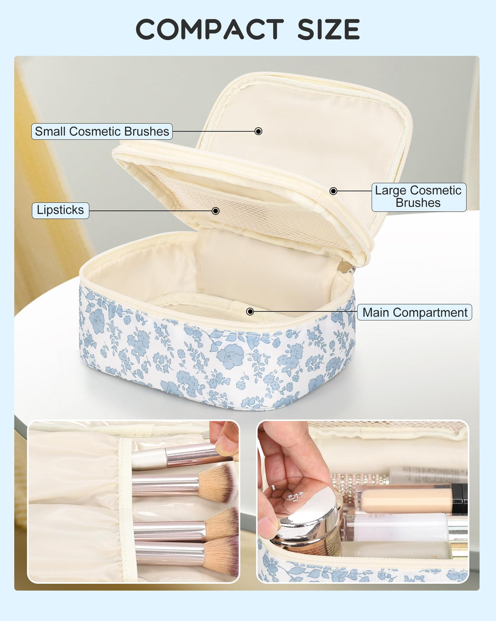 Relavel organizador de doble capa para cosméticos y accesorios.