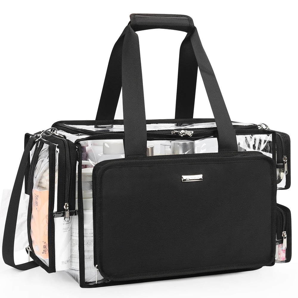 Relavel bolsa maquillaje transparente extra grande, gran capacidad para artistas.