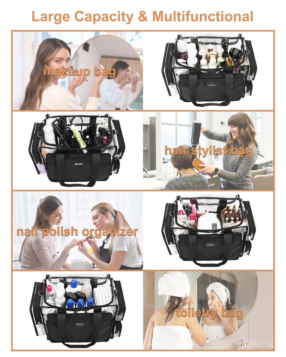 Relavel bolsa multifuncional ideal para viaje y uso diario.