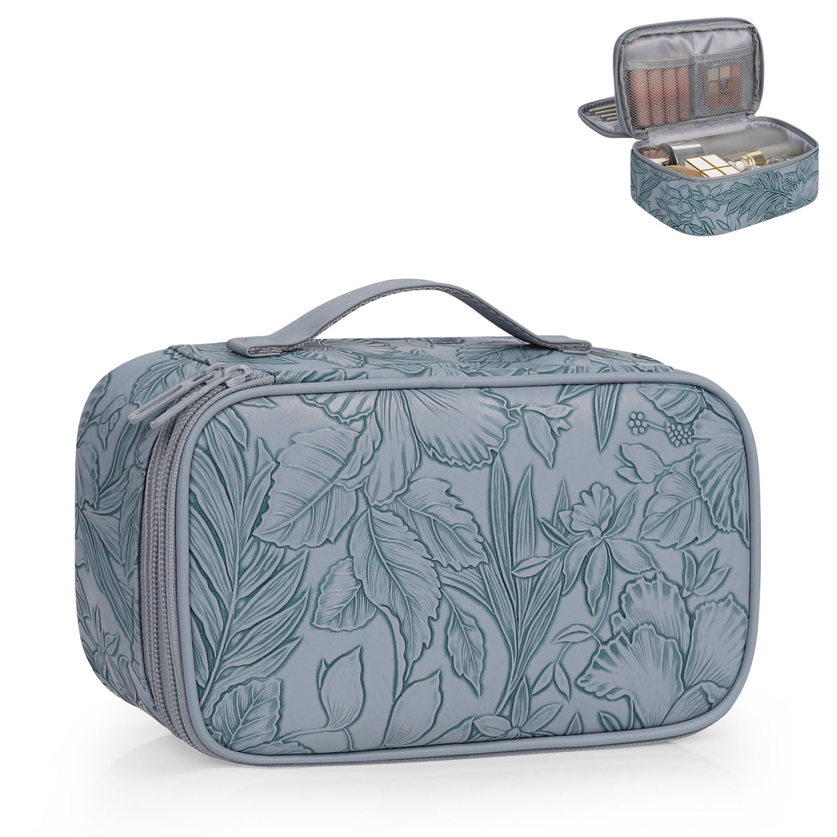 Relavel bolso maquillaje rosa bonito, ideal para viajar y mantener todo organizado.