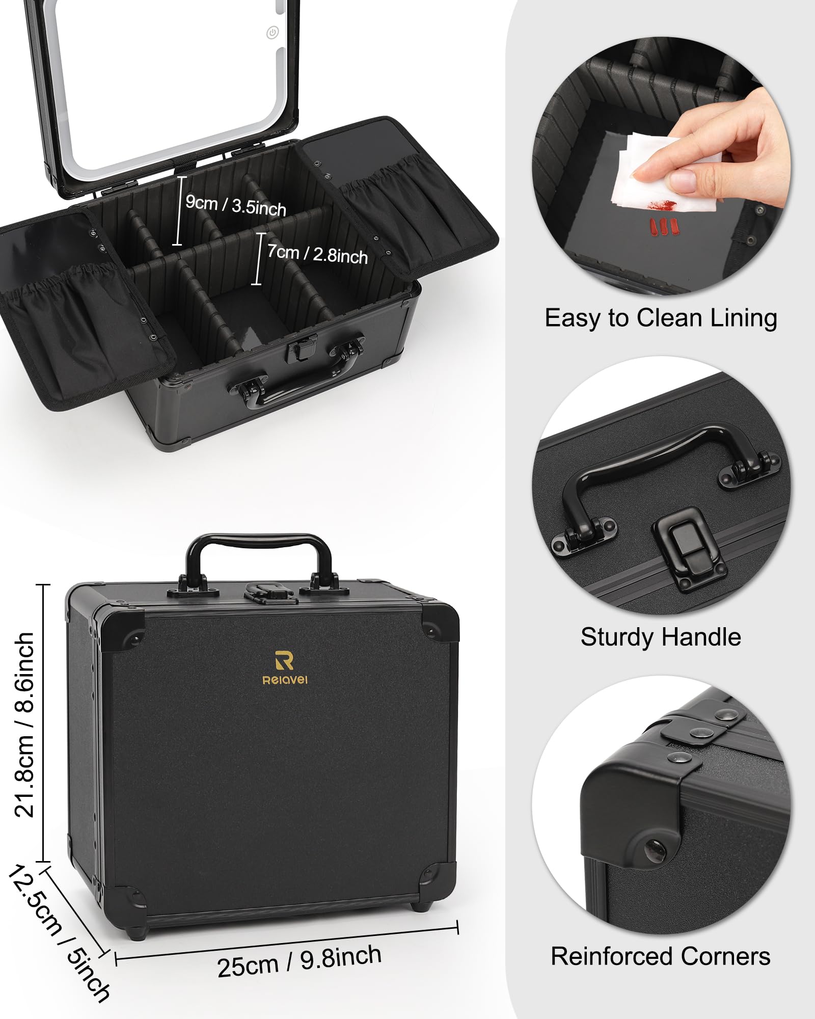 Relavel divisiones internas ajustables para ordenar accesorios de maquillaje