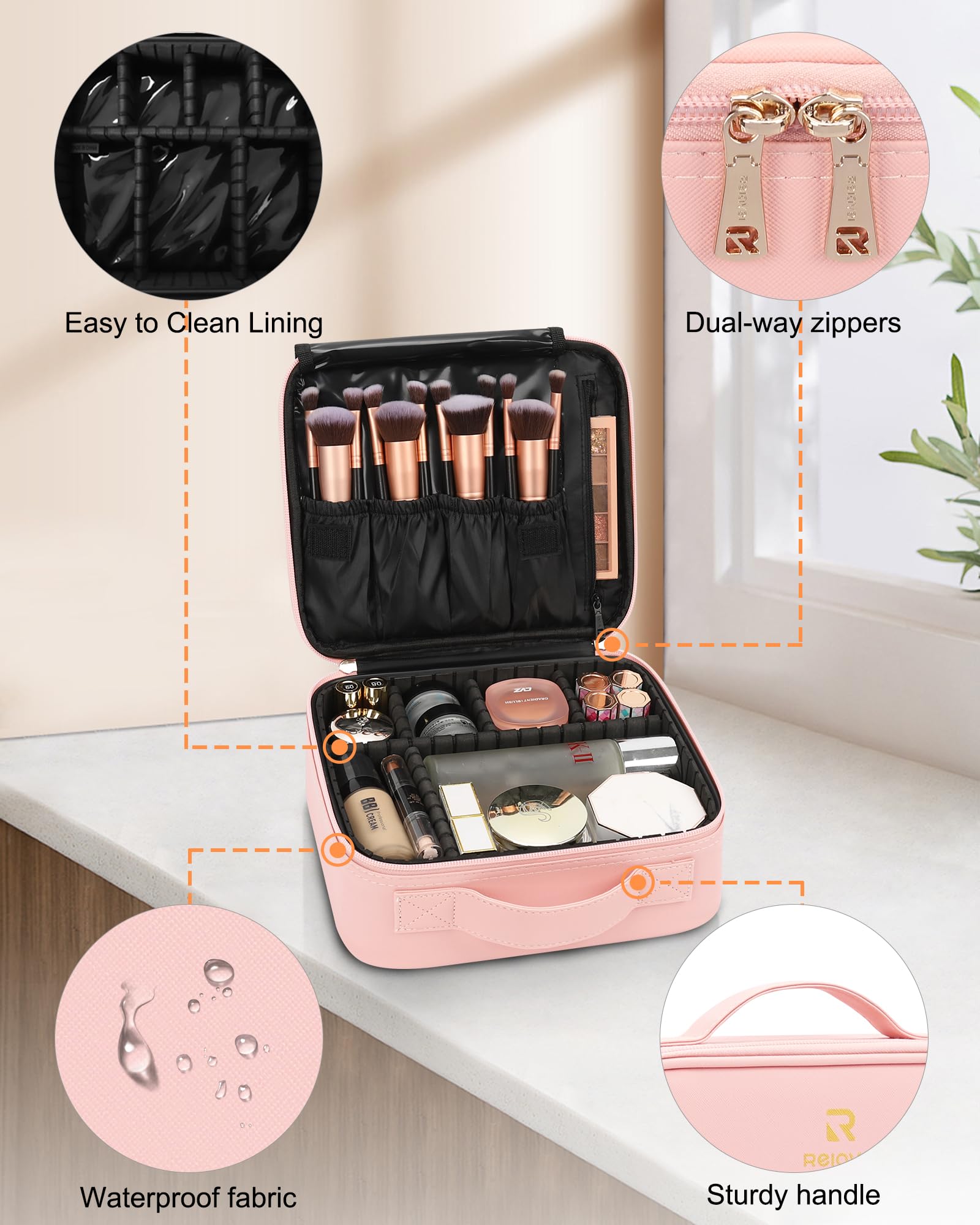 Divisores ajustables para pinceles y herramientas de maquillaje