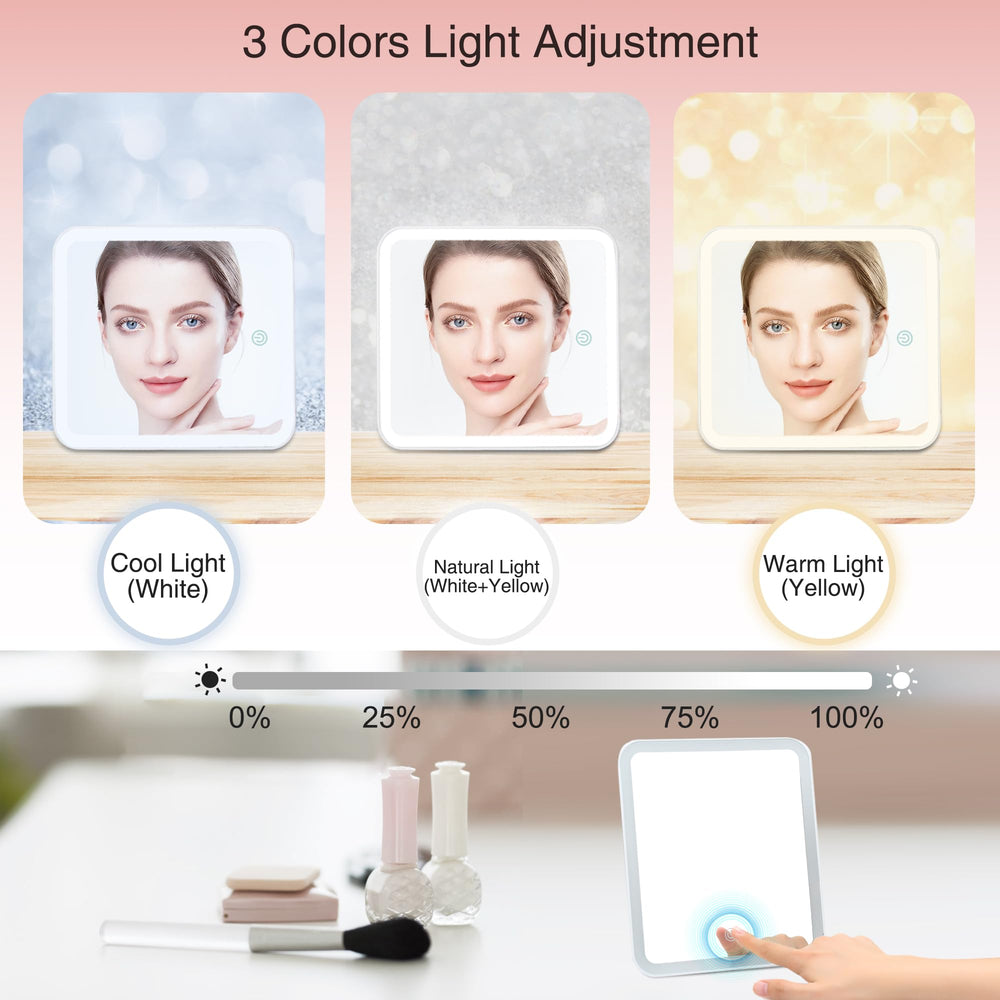 Relavel espejo con iluminación LED para retoques precisos en cualquier lugar.