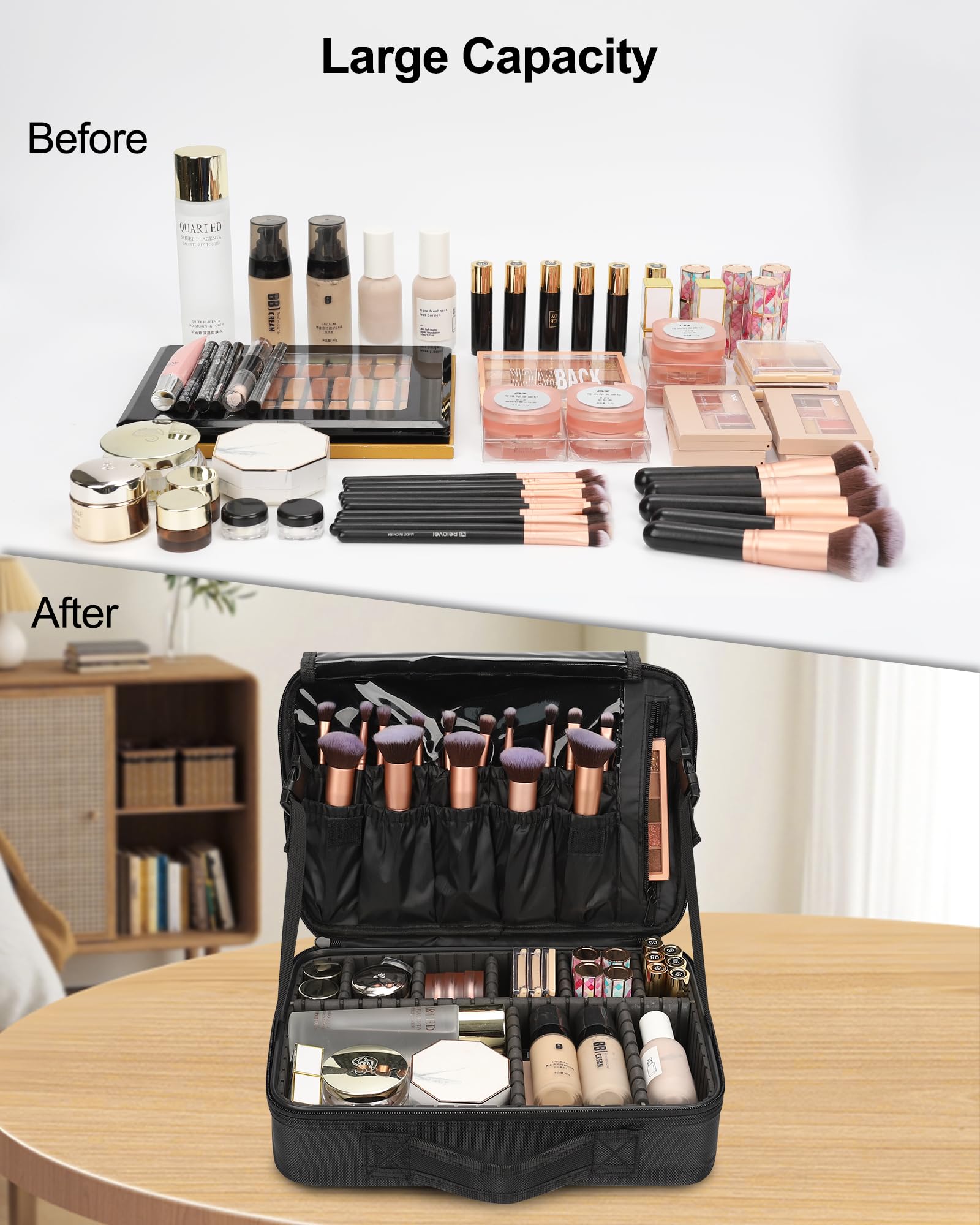 Relavel diseño ligero y portátil para transportar cosméticos