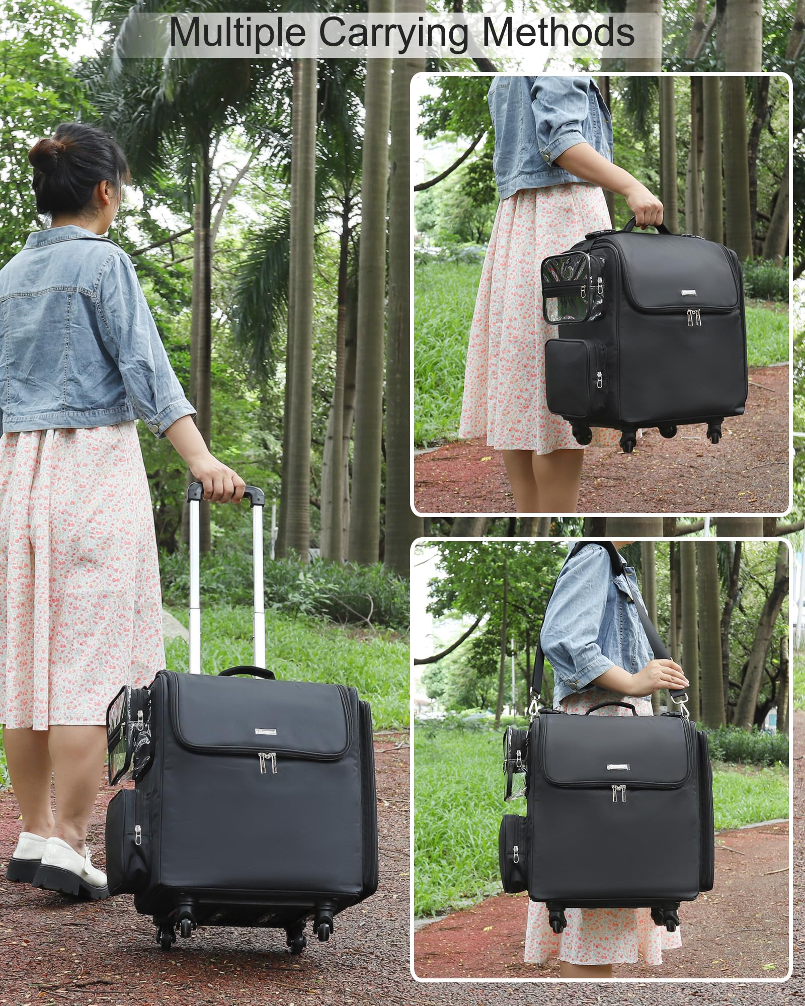 Relavel interior con bolsas transparentes para accesorios y acceso rápido.