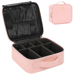 Relavel maleta de maquillaje viajera con separadores ajustables para cosméticos
