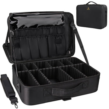Relavel maletín de maquillaje grande con Oxford resistente, ideal para viajes y organización de productos.