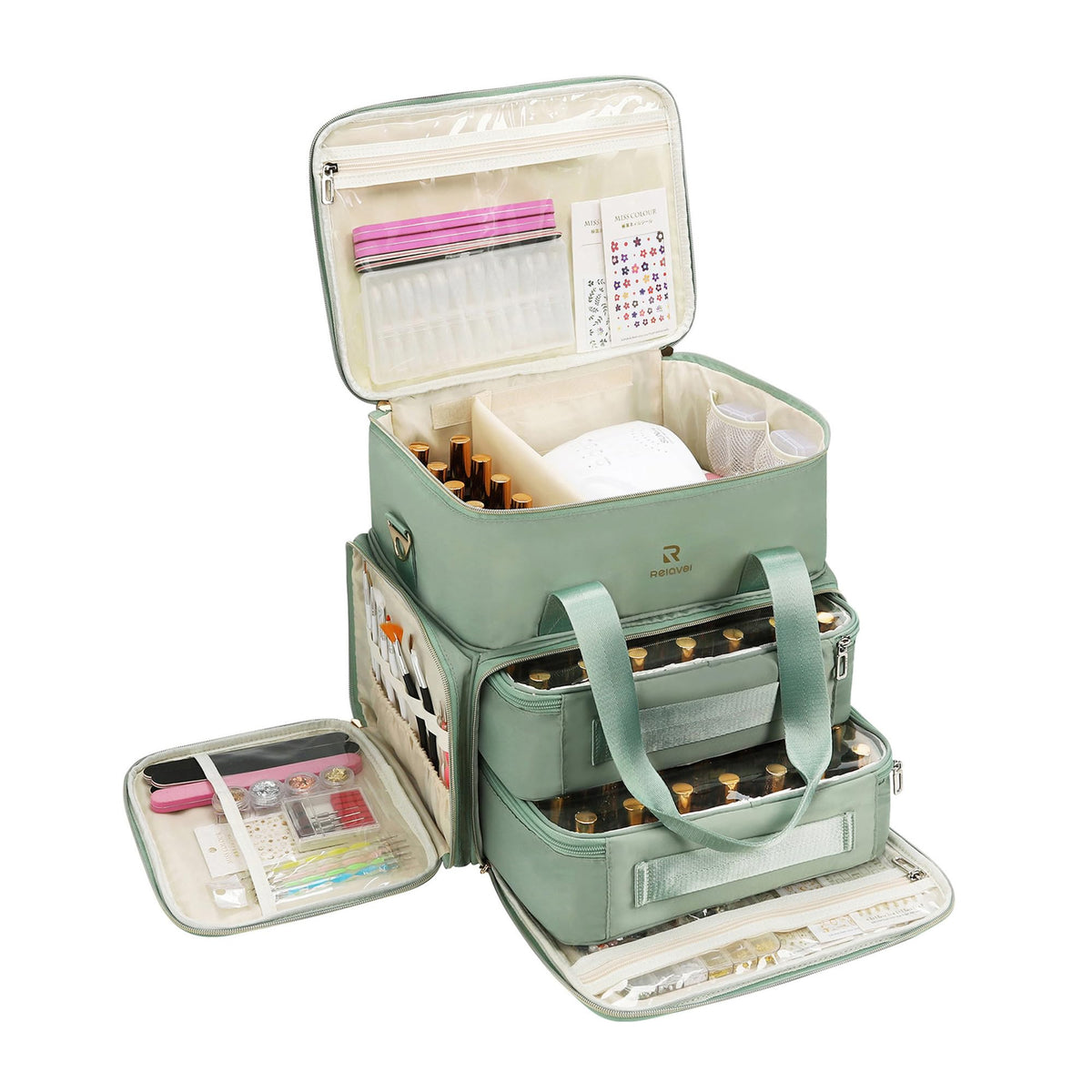 Relavel organiseur-vernis double-couche, grande capacité pour bouteilles 15ml.