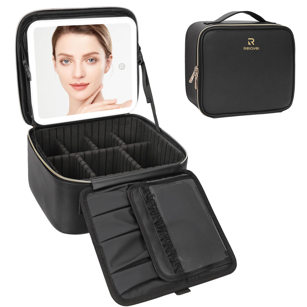 Organizador portátil profesional para maquillaje y brochas de Relavel.