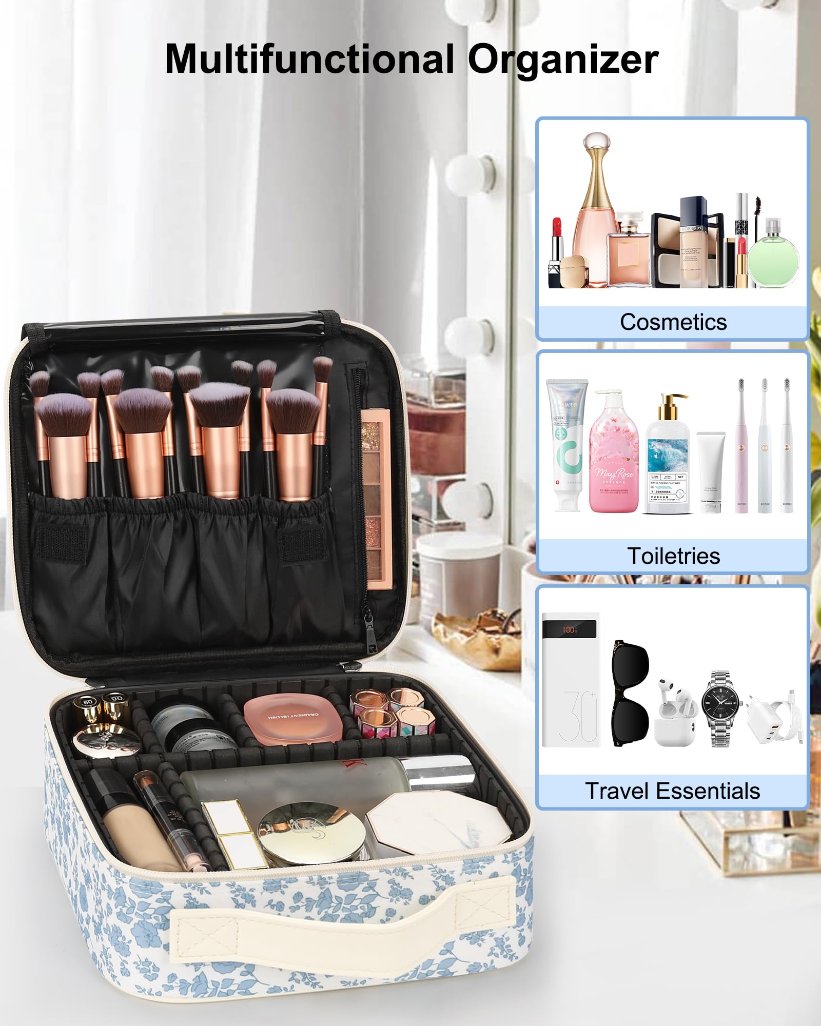 Relavel trousse voyage compacte, dimensions adaptées au bagage.