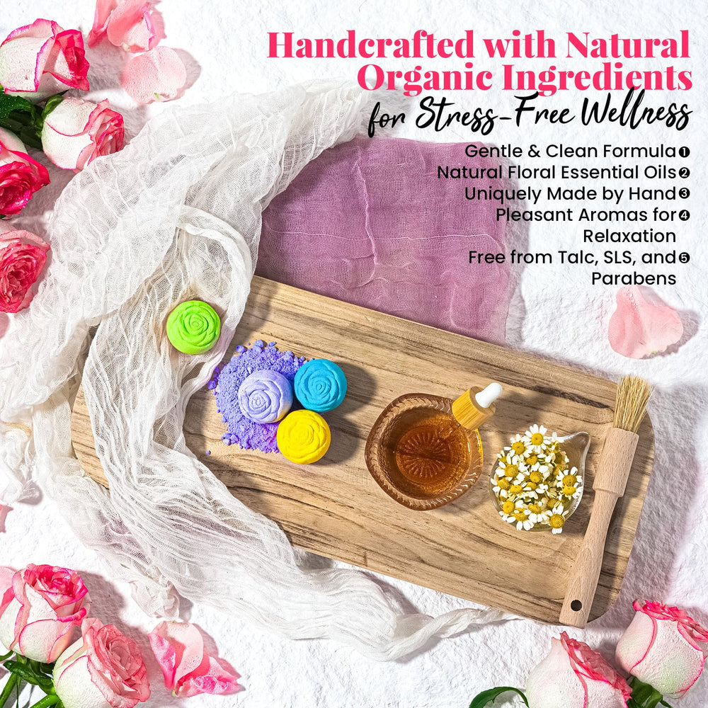Bombas RelaxRose de lavanda: aroma calmante para un baño relajante en casa.