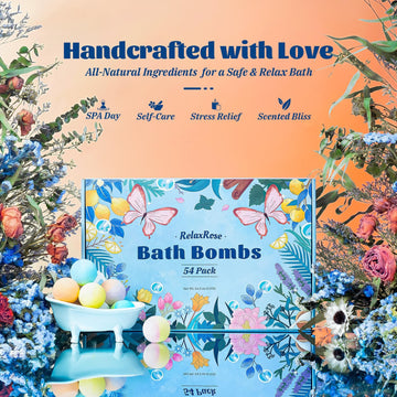RelaxRose empaque regalo para bombas de baño, ideal para cumpleaños