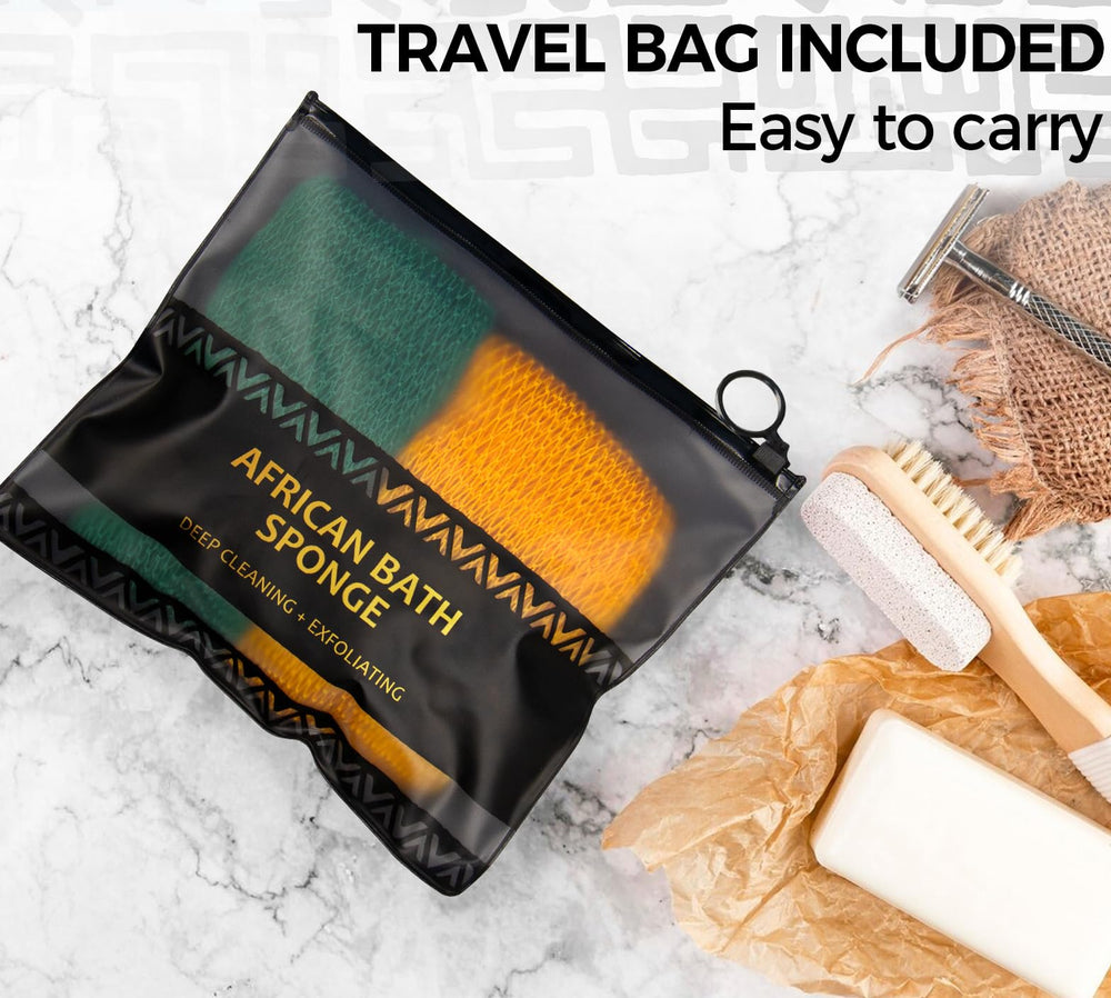 RelaxScene bolsa de almacenamiento incluida para viaje con esponja africana