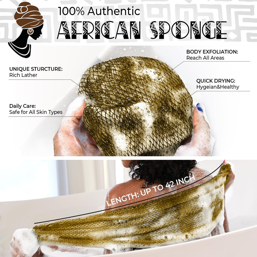 RelaxScene esponja africana con nudos para exfoliar la espalda con comodidad