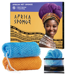 RelaxScene esponja de red africana, dúo exfoliante para una ducha suave y revitalizante
