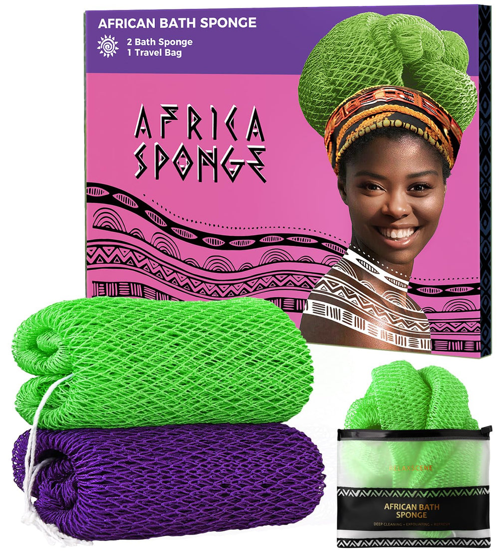 RelaxScene esponja de red africana con nudos exfoliantes para piel suave