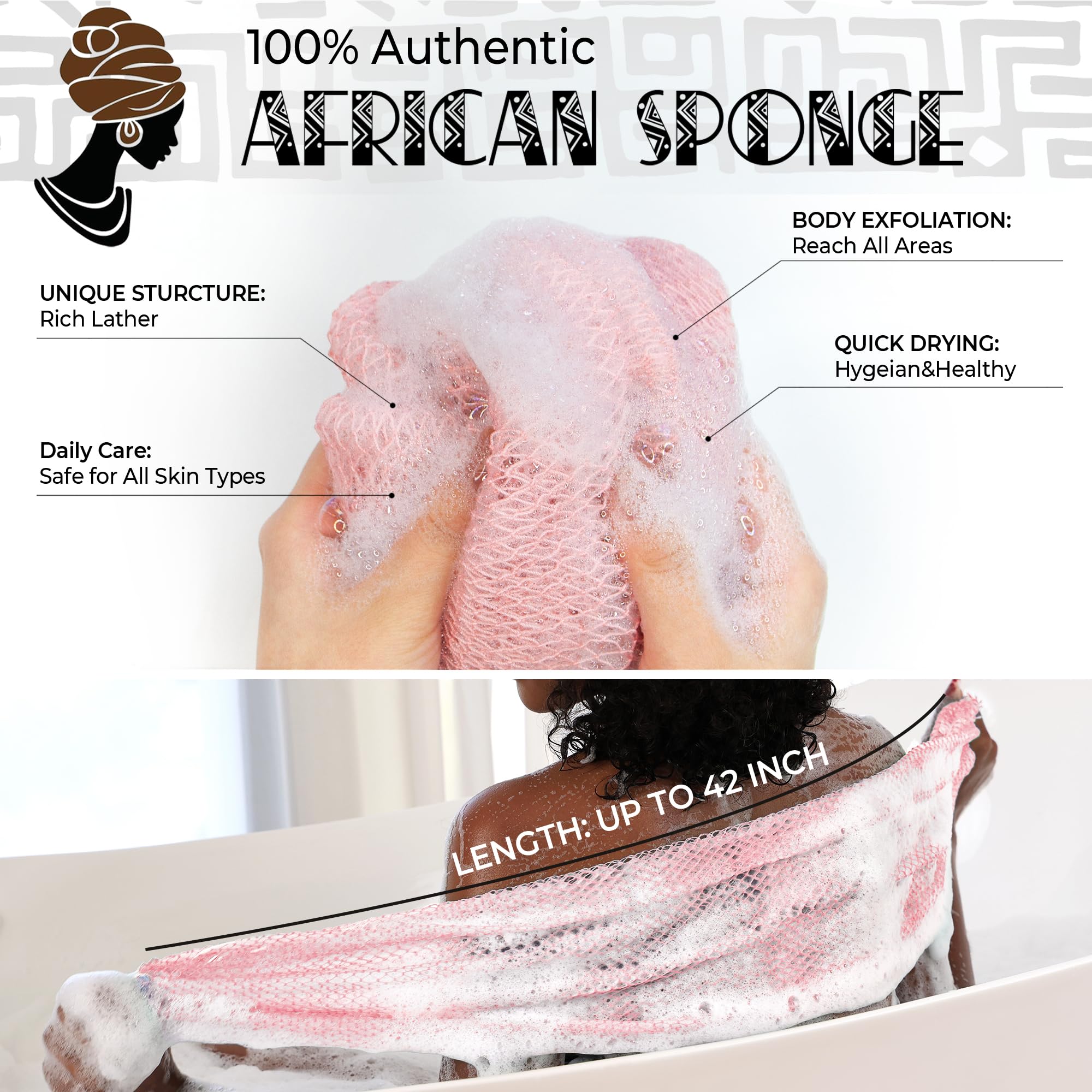 Detalle de la textura de red africana RelaxScene para exfoliar