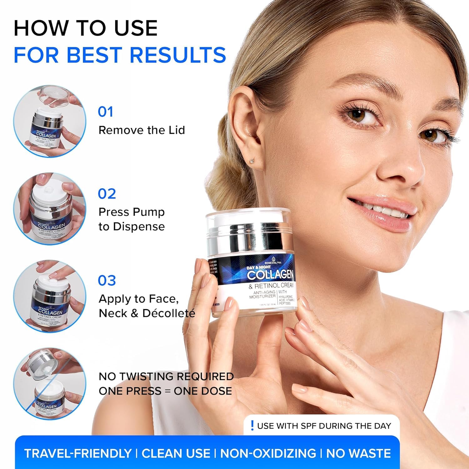 Rutina de día y noche con REMEDIAL PURITY EXPERIENCE y hidratación continua.