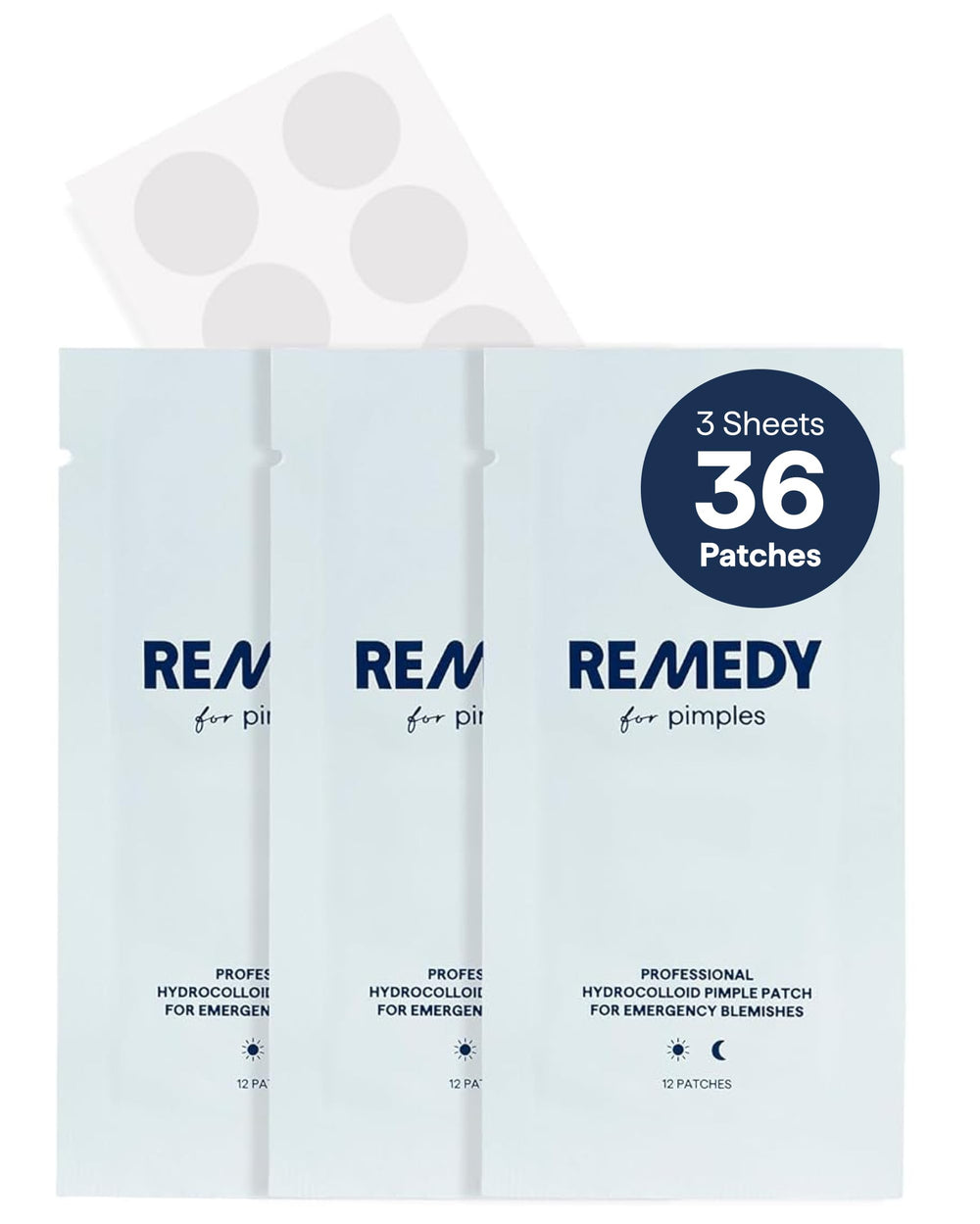 Parche hidrocoloide Remedy Science para acné, acabado discreto y práctico