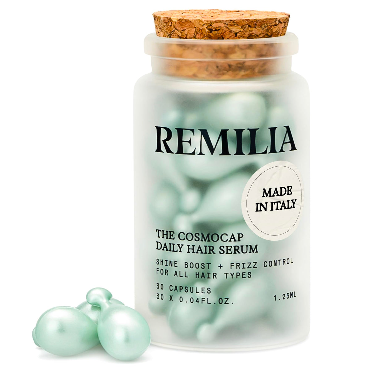 Remilia Hair envase de cápsulas keratina, cuidado diario fácil