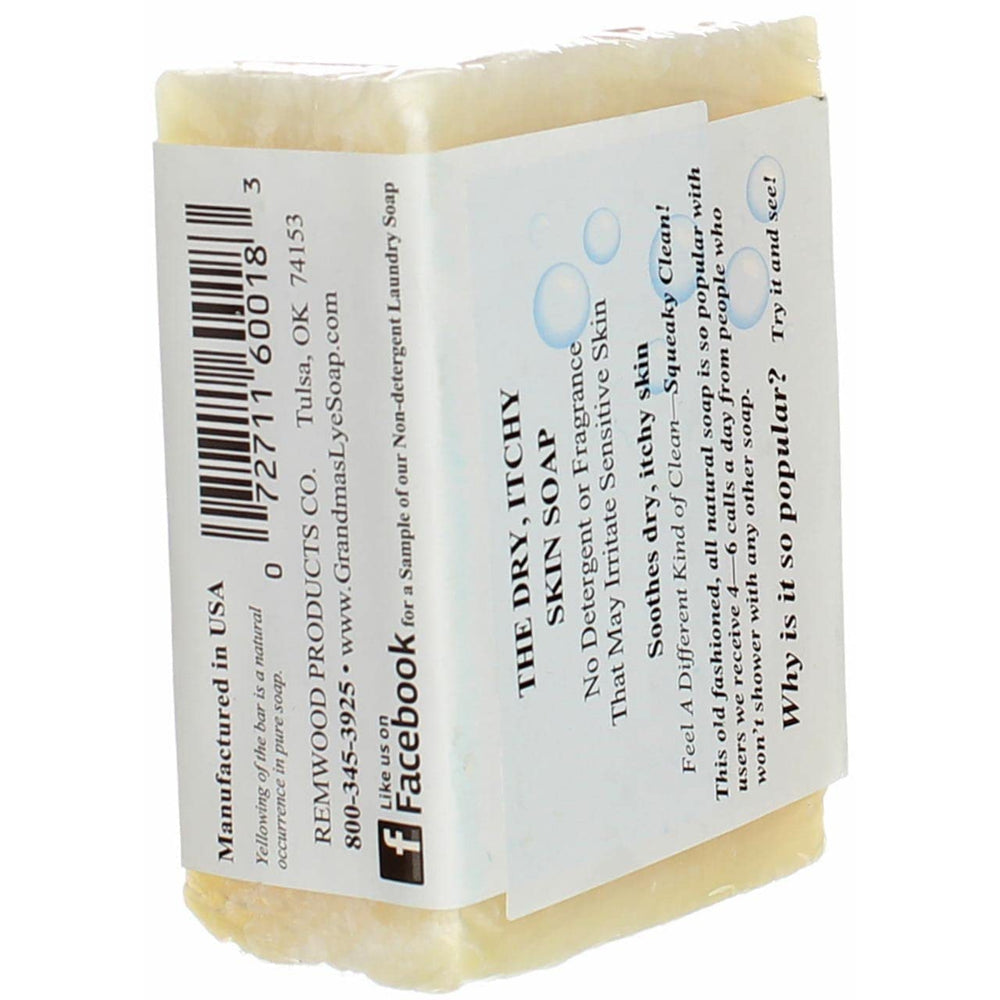 Remwood- Grandmas Pure Lye Soap Bar foamy lather in sink.