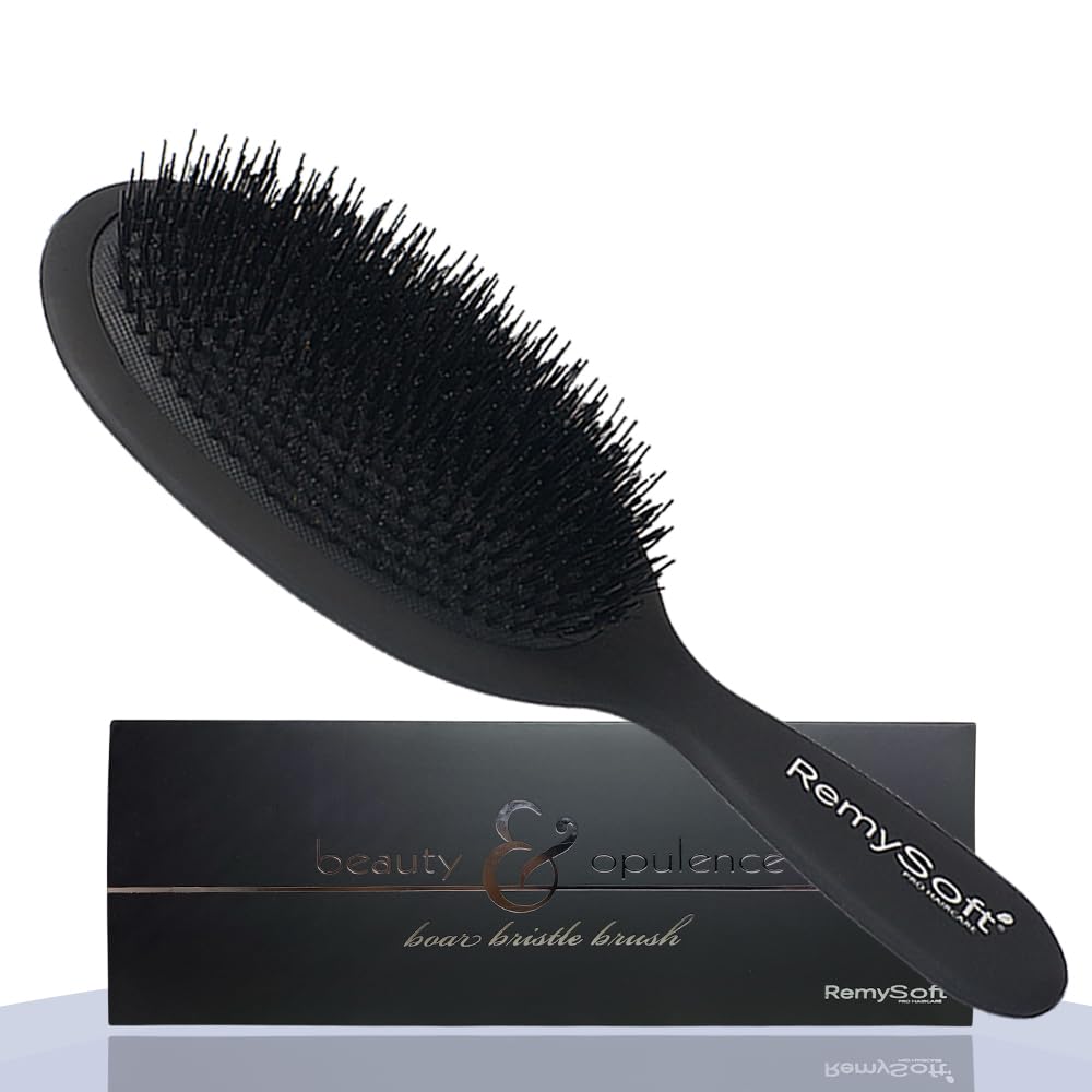 RemySoft cepillo pala ovalada con cerdas jabali y nylon para deslizamiento suave