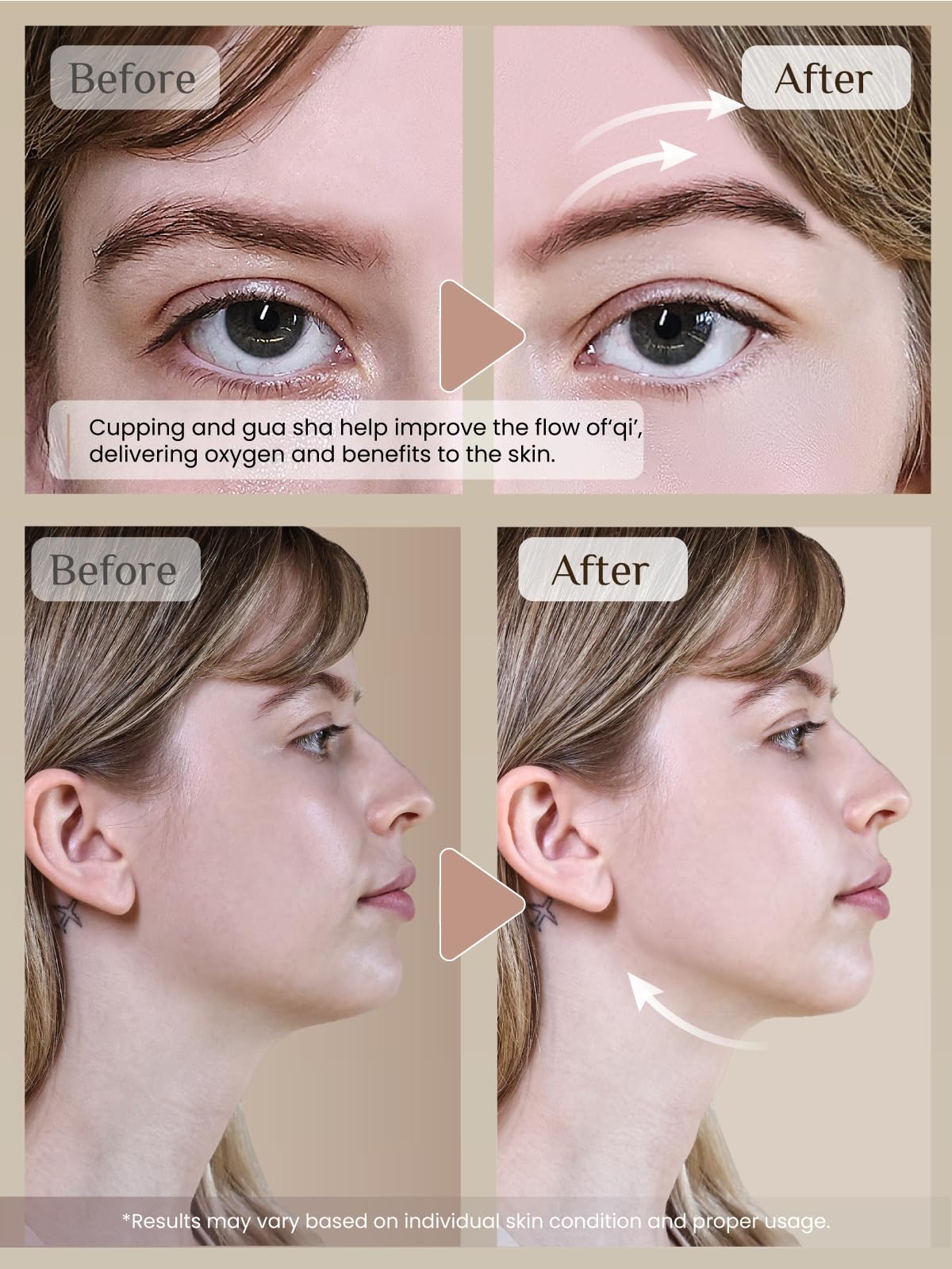 Gua sha de cuarzo rosa, sensación calmante y revitalización de la piel