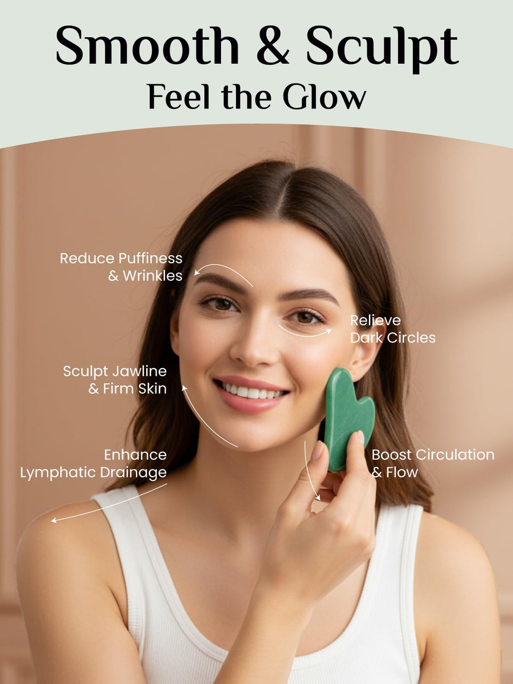 Rena Chris gua sha jade uso con aceites para deslizamiento suave