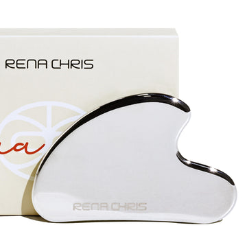 Rena Chris gua sha facial de acero inoxidable para masaje facial y reducción de hinchazón