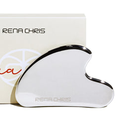 Rena Chris gua sha facial de acero inoxidable para masaje facial y reducción de hinchazón