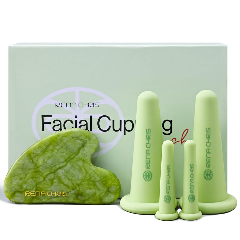 Rena Chris set de cupping facial de silicona para uso diario.