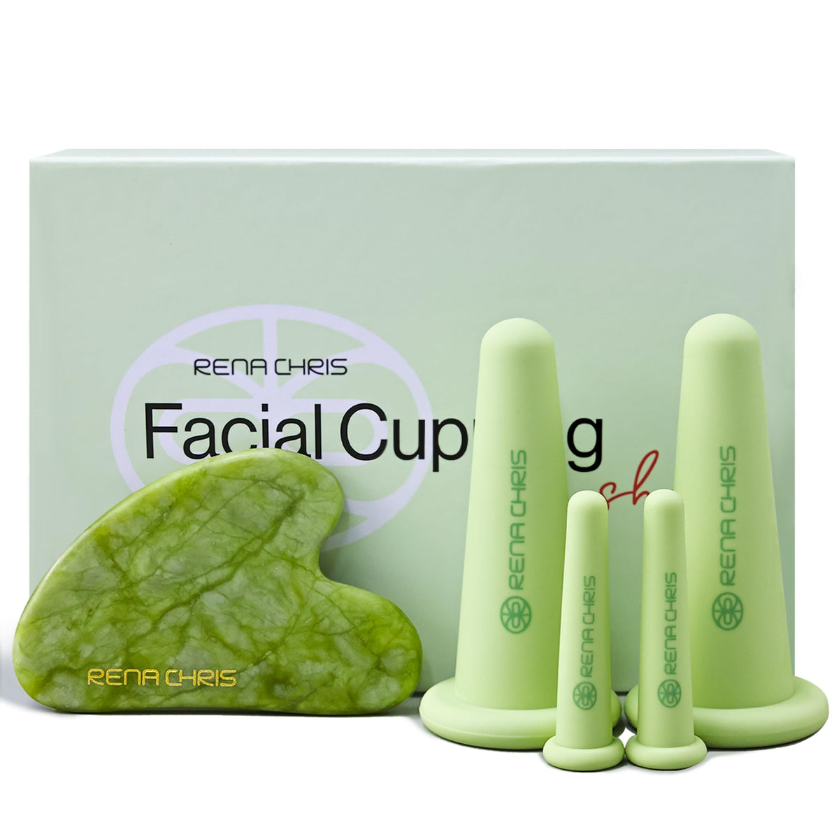 Rena Chris set de cupping facial de silicona para uso diario.