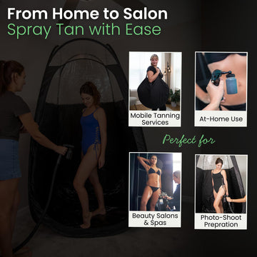 Reneebeautytan diseño profesional adaptable para salones o uso en casa.