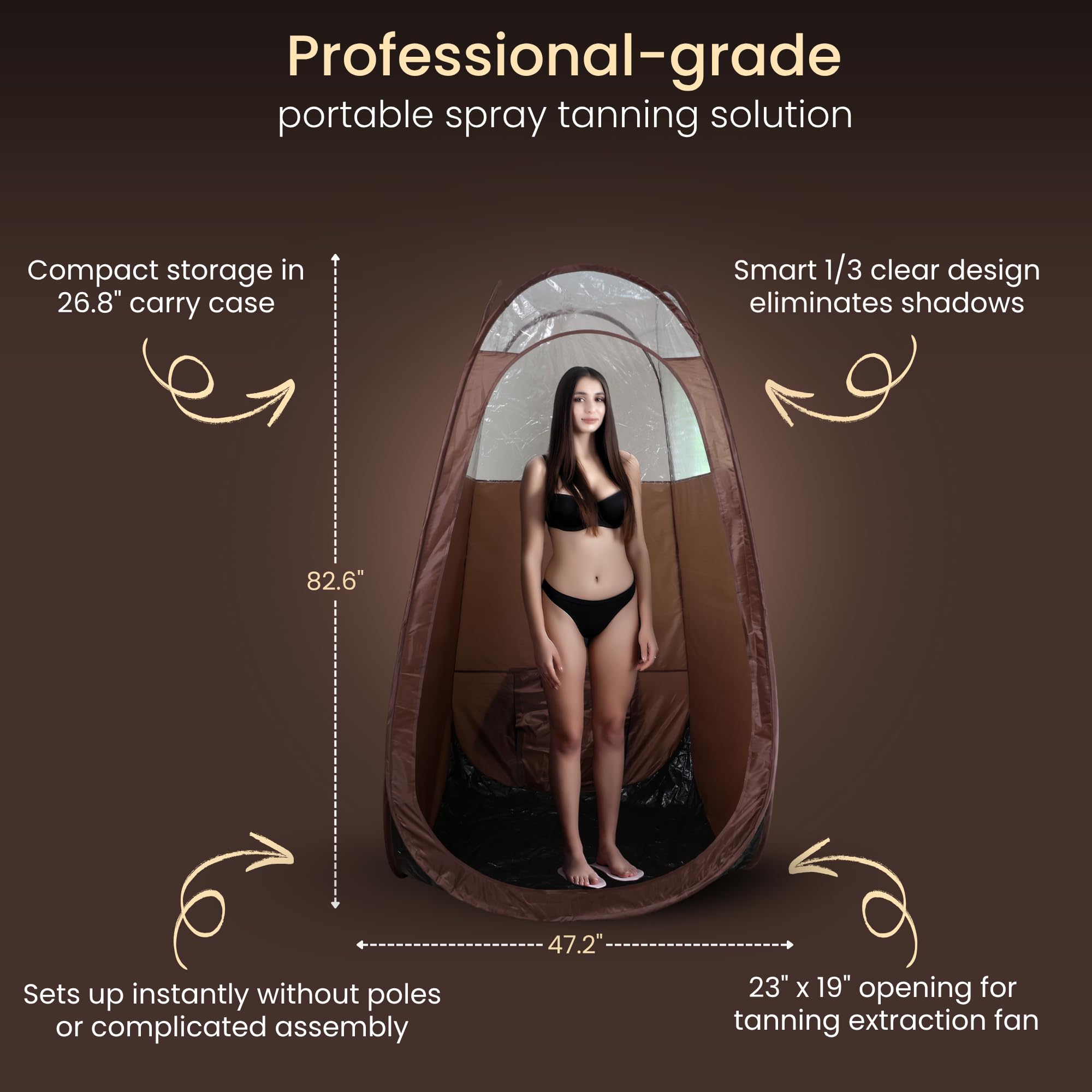 Reneebeautytan cabina grande con estuche, perfecta para salones y eventos