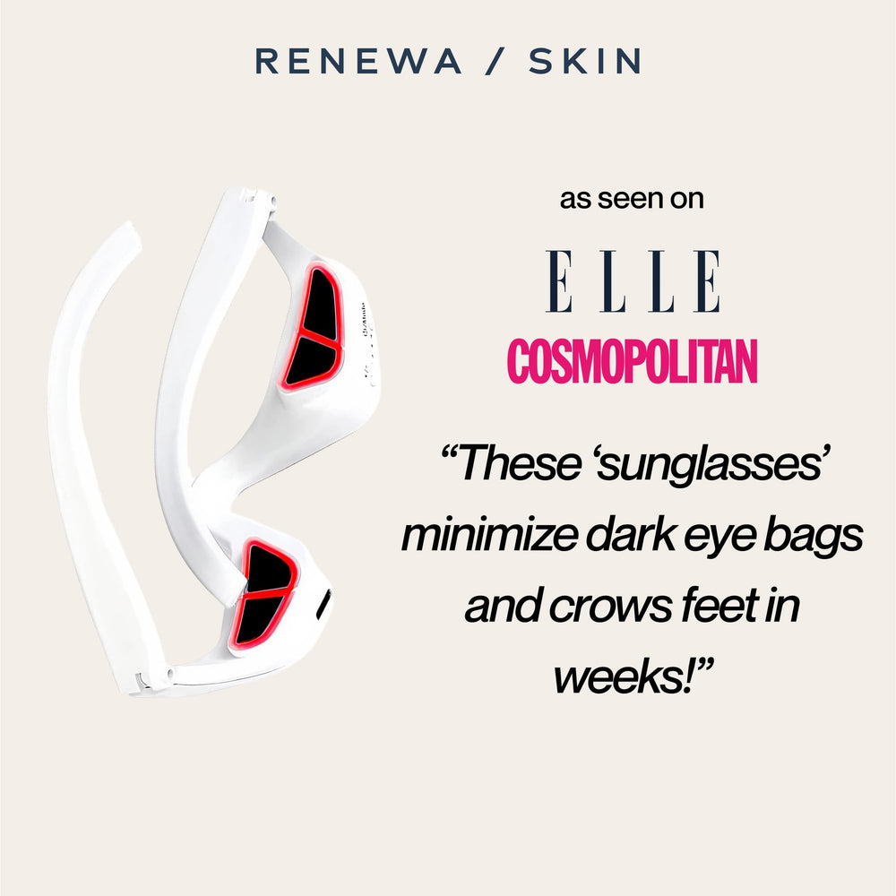 Renewa EyeLift, diseño ergonómico tipo gafas, para aplicación precisa en ojos.