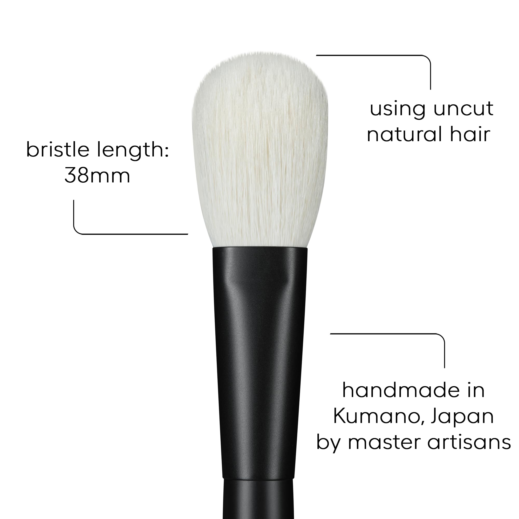 Pinceau rephr brush 05 en application de poudre avec diffusion uniforme.