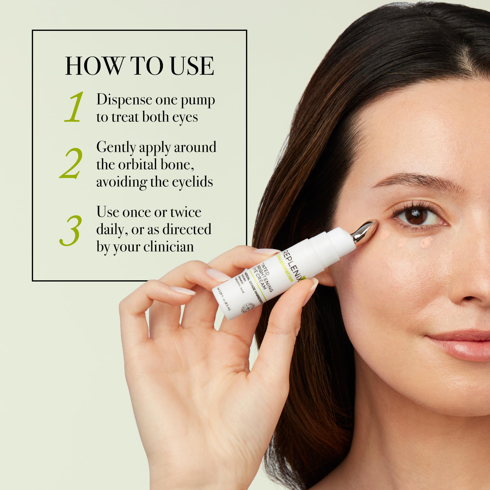 Replenix crema de ojos combate arrugas y bolsas para un aspecto más despierto.