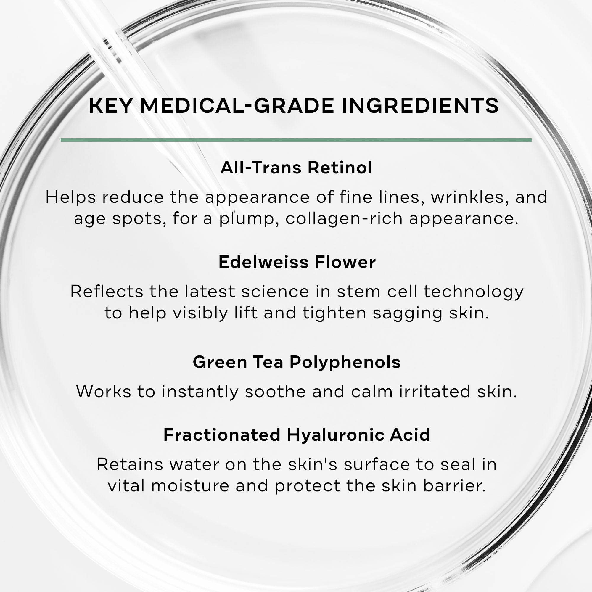 Replenix Retinol Smooth + Tighten: aplicación en la palma para masajes que nutren la piel.
