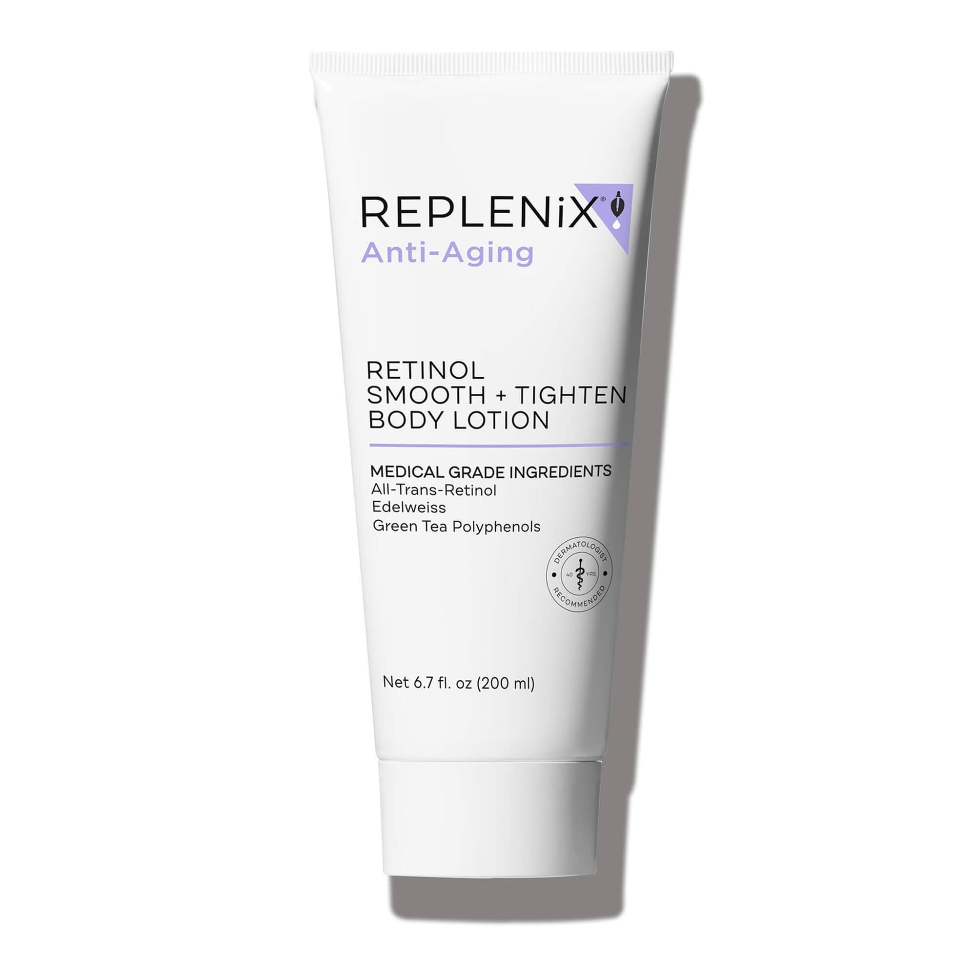 Replenix Retinol Smooth + Tighten: botella en primer plano para piel visiblemente más firme.