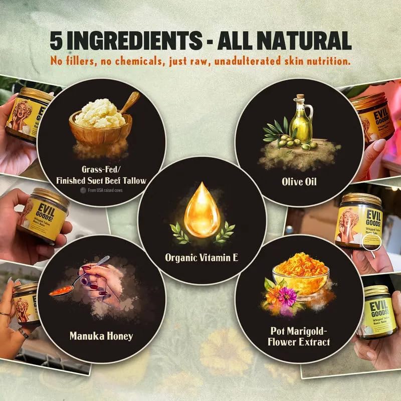 Ingredientes naturales de Rercarre: grasa de res y miel para nutrición de la piel.