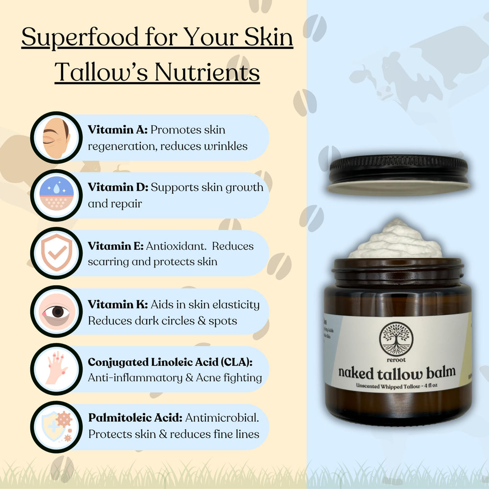 Reroot Organics baume au suif de boeuf bébés — soin sûr pour peau délicate