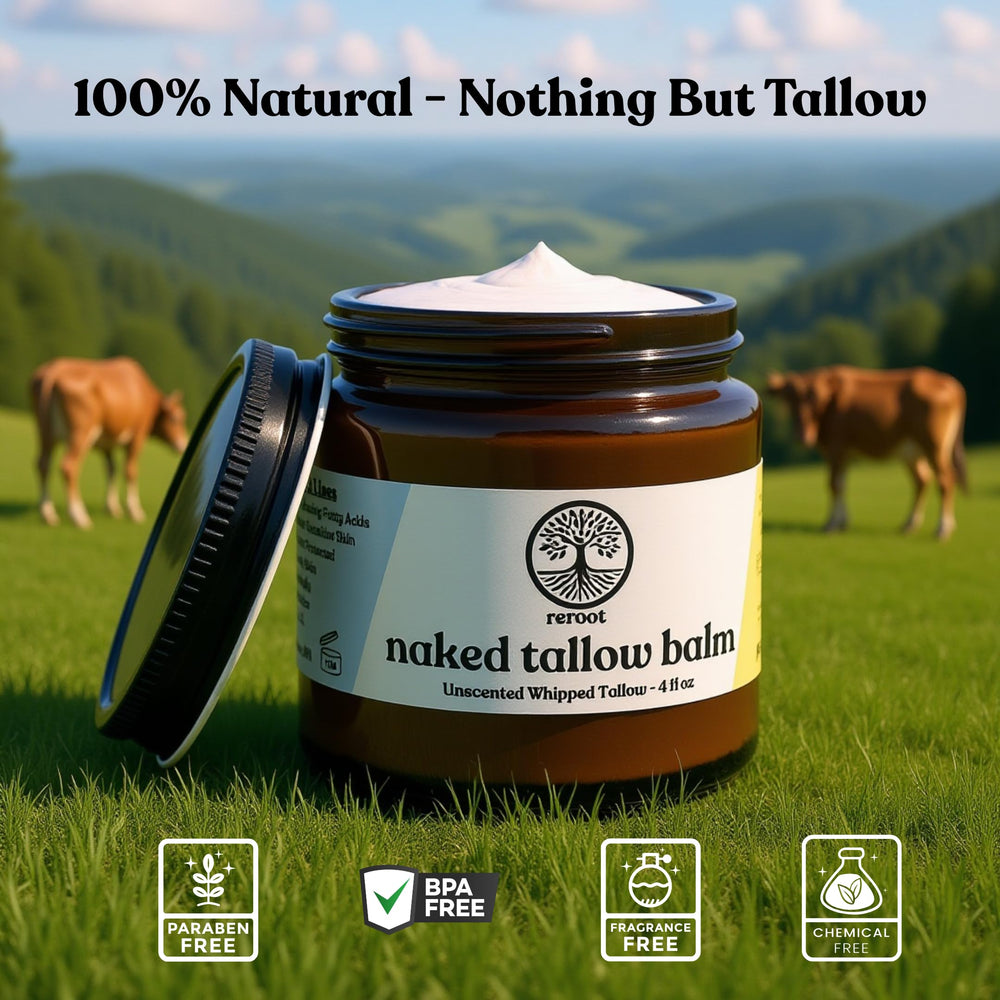 Reroot Organics baume au suif de boeuf corps — soin nourrissant quotidien