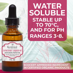 RESURRECTIONbeauty Leucidal Liquid SF envase con etiqueta, opción ecológica para productos certificados