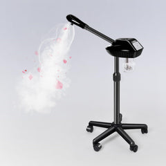 Retain Time vapor facial en ruedas para uso cómodo en casa.