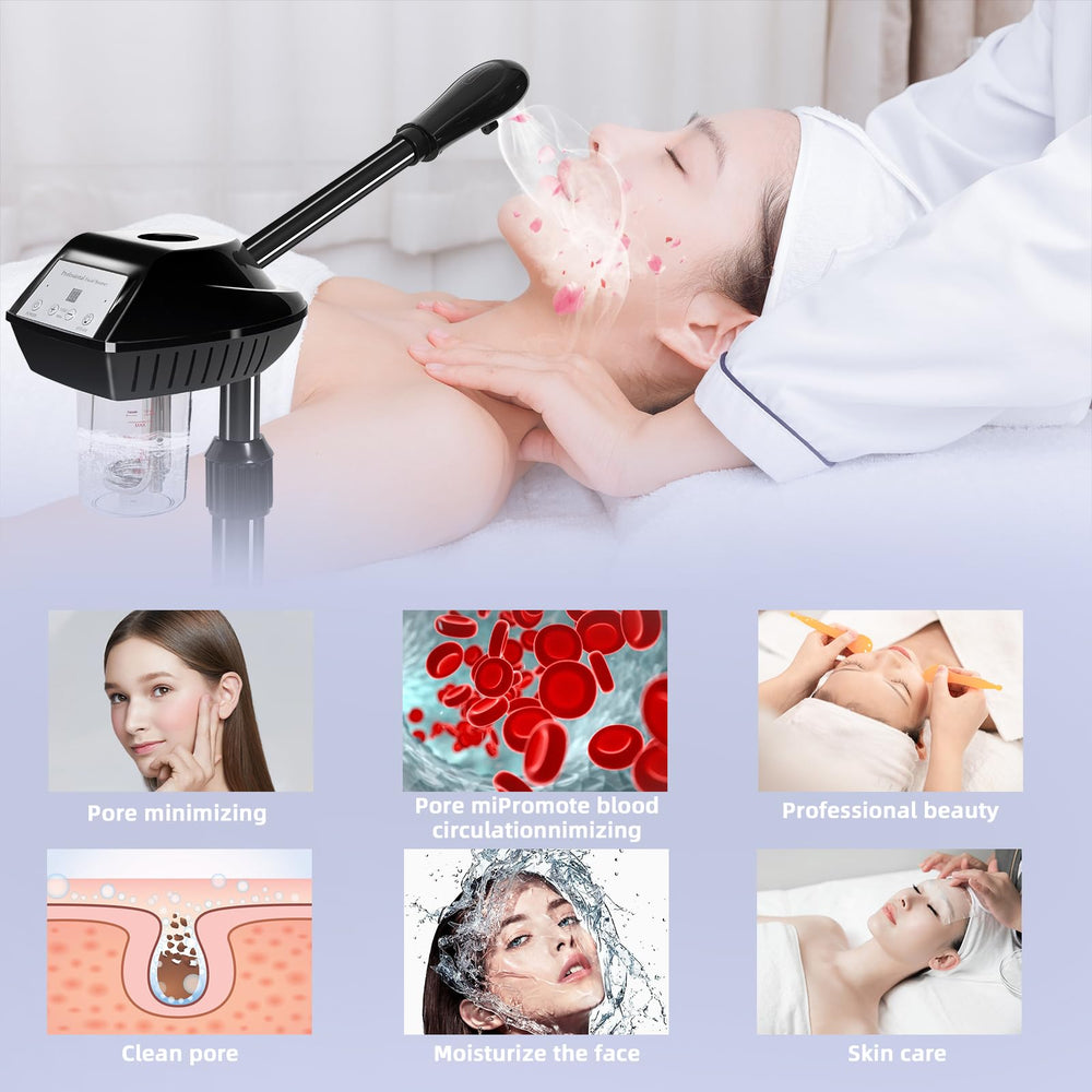 Retain Time vapor facial tanque desmontable para recargas fáciles.