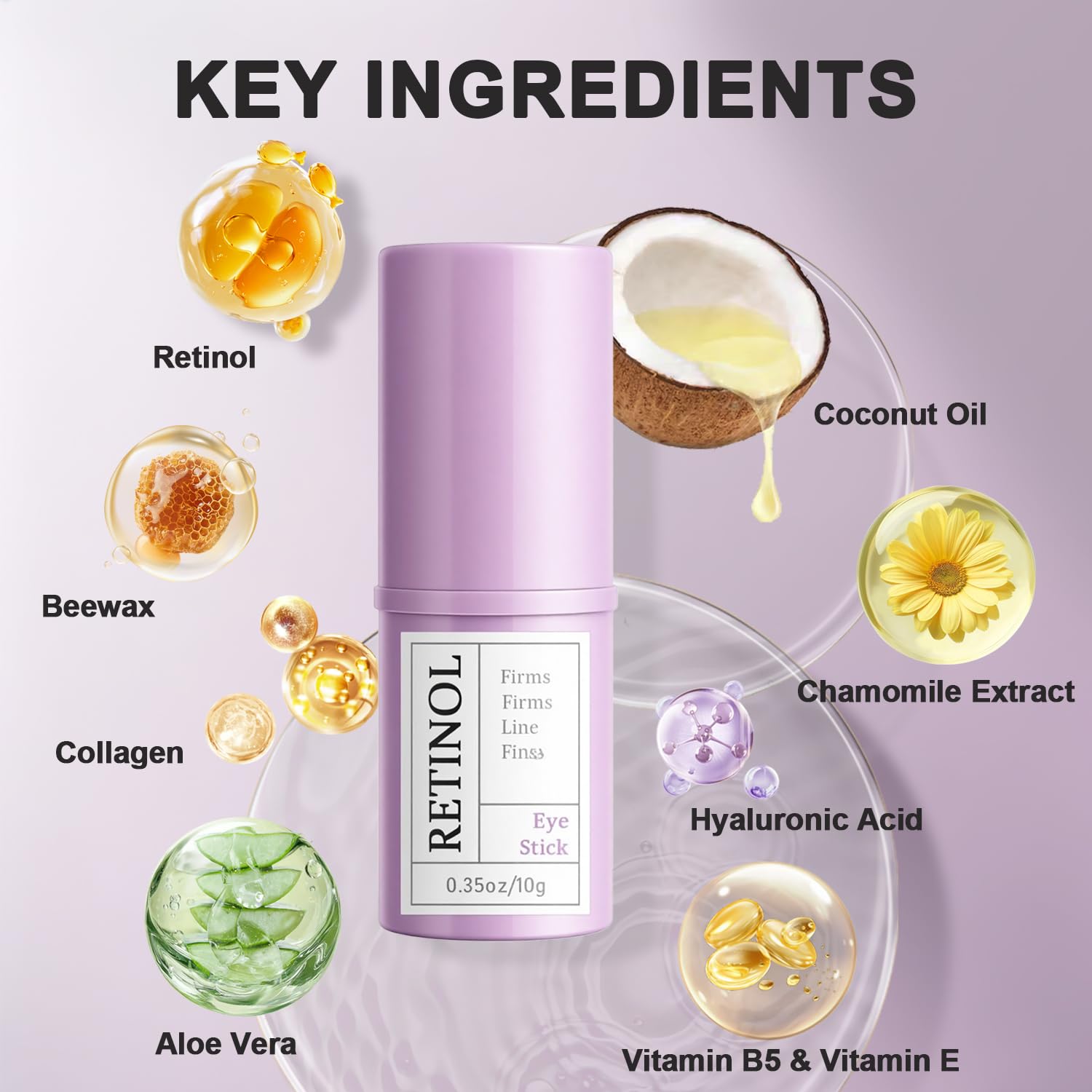 Stick de retinol para ojos, aplicar alrededor de los ojos con precisión.