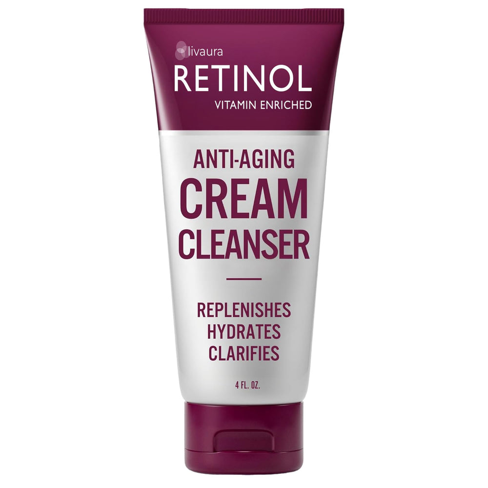 LIVAURA Retinol crema limpiadora antiedad para preparar la piel y mejorar textura.